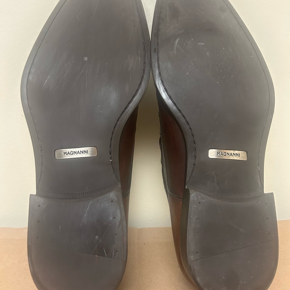 Magnanni Men's Tan Leather Monk straps - Picture 3 of 6